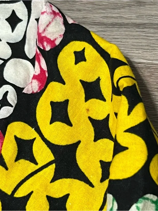 African Stars One Size Maxi Dress White Green Long Sleeve Cotton Tribal Ethnic - Picture 9 of 11